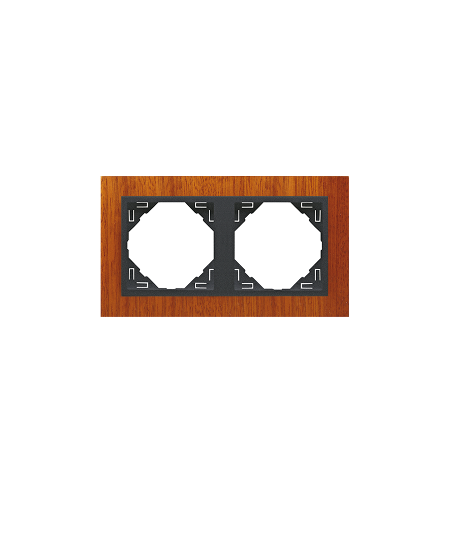 Espelho Duplo Mogno/Gris