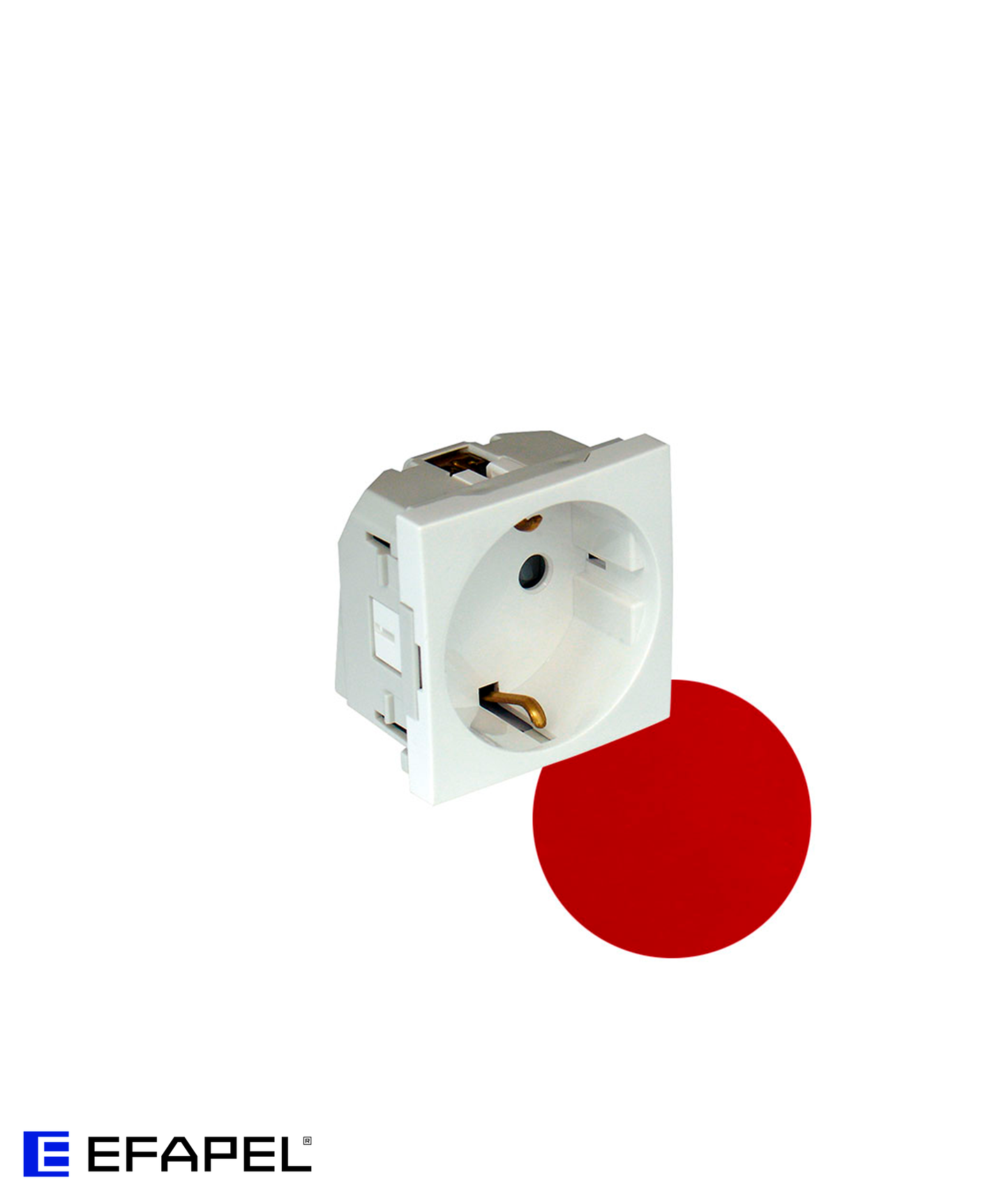 Tomada Schuko com Alvéolos Planos e Obturador 2 Módulos