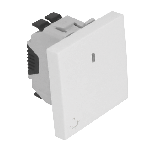Botão Basculante Luminoso com Símbolo Luz (250V) 2 Módulos