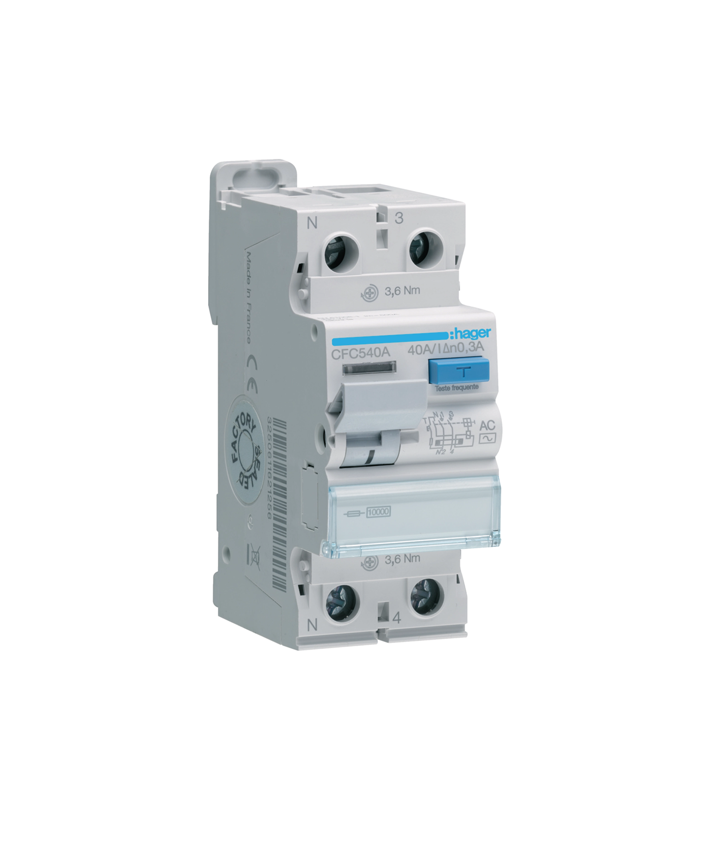 Interruptor Diferencial 1P+N 40A 300mA Tipo AC 2 Módulos