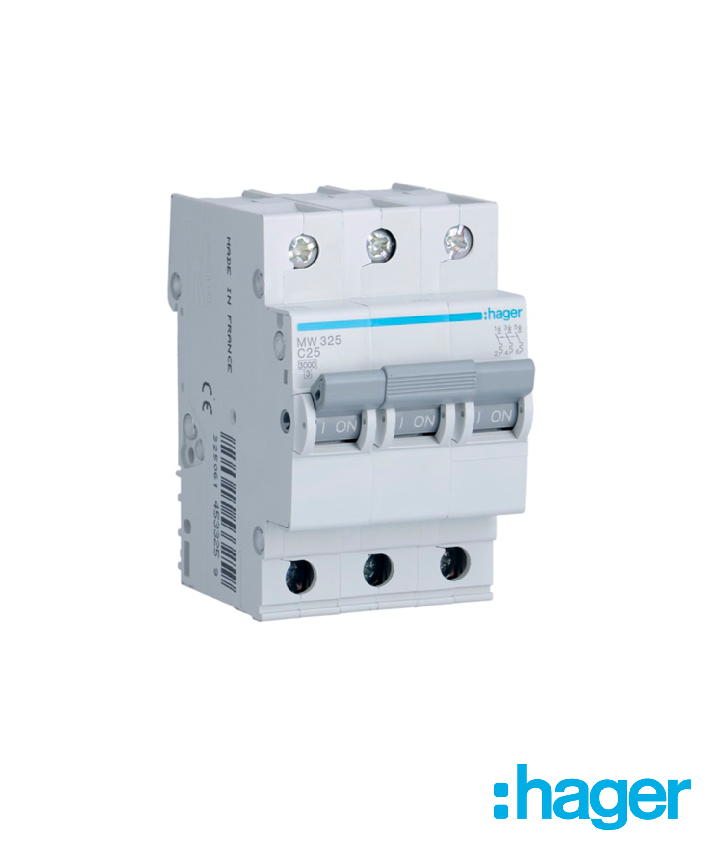 Disjuntor 3P 25A C 3kA 3 Módulos