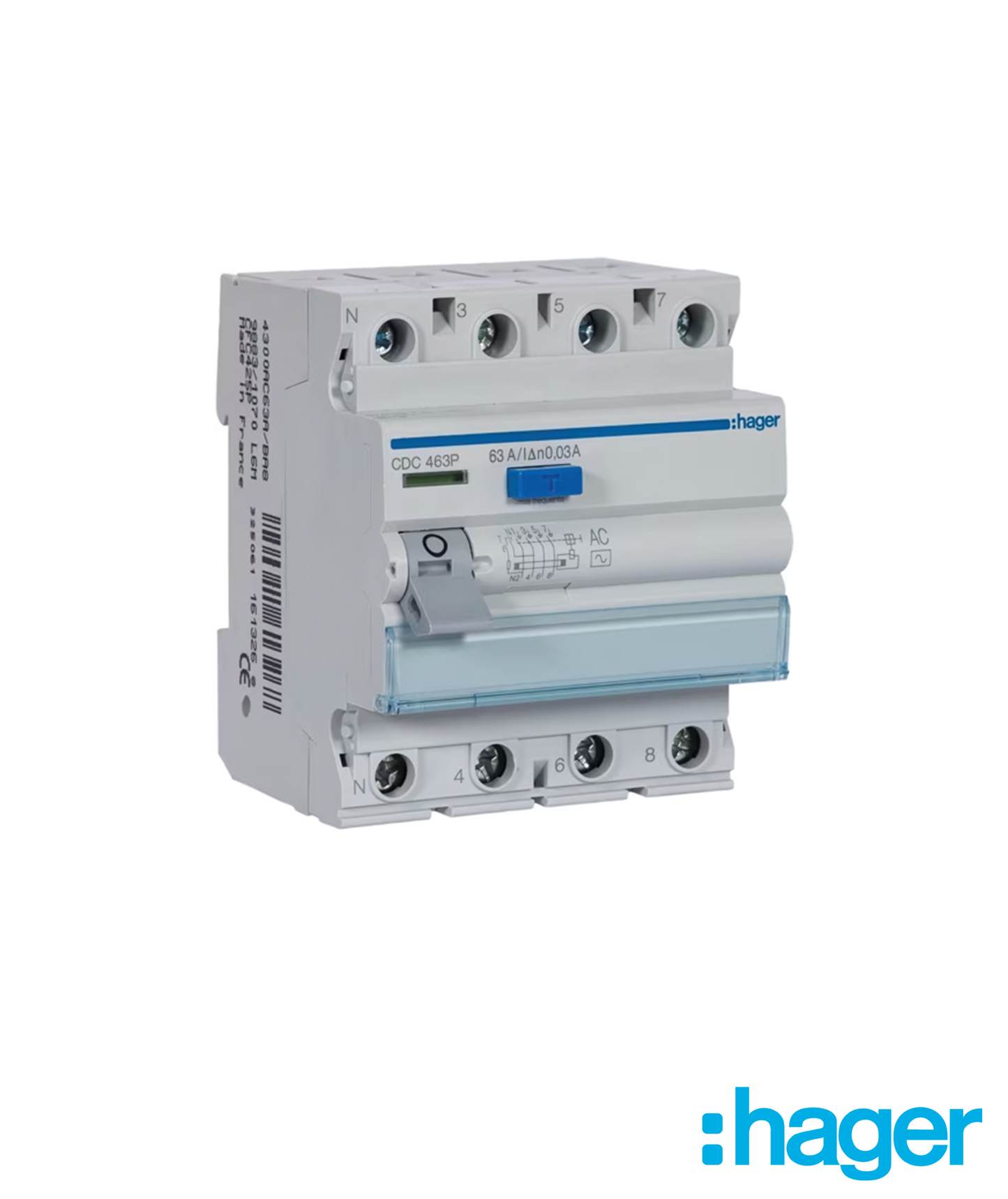 Interruptor Diferencial 4P 63A 30mA Tipo AC 4 Módulos