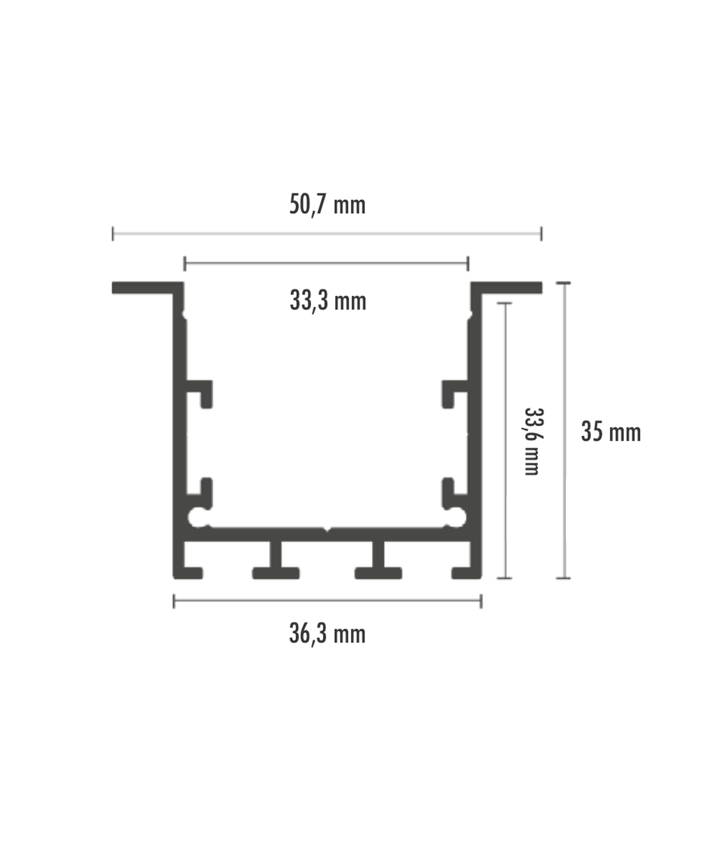 Perfil de 2 Metros IN005 p/ Fitas de LED