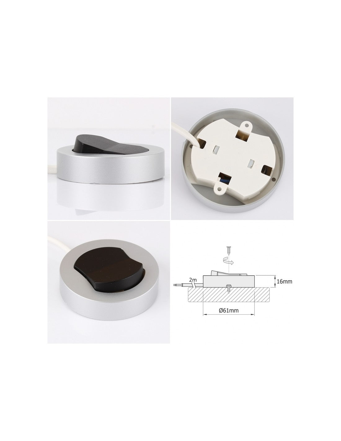 Interruptor Saliente para Mobiliário 12VDC/230VDC