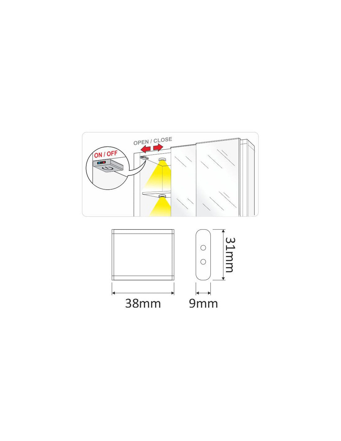Interruptor de Proximidade On/Off Touch para Iluminação LED em Guarda-Roupa