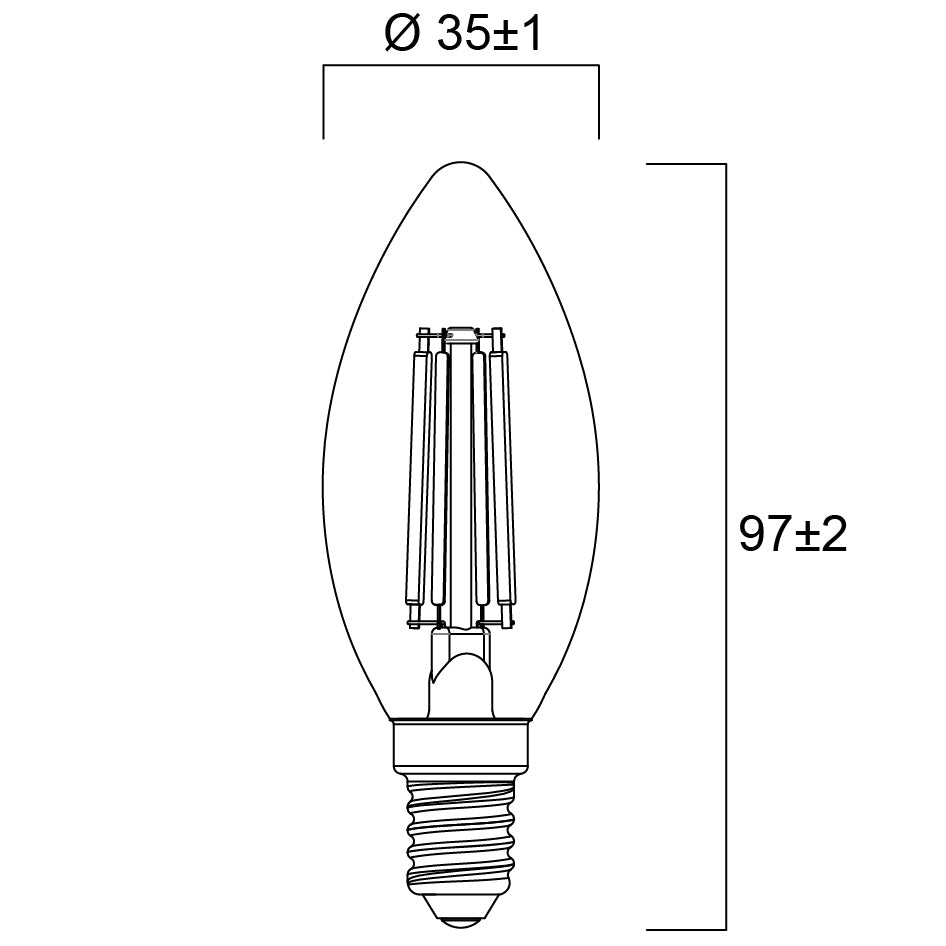 ToLEDo RT Candle TW V5 CL 4,5W 470LM 827 E14 2700K