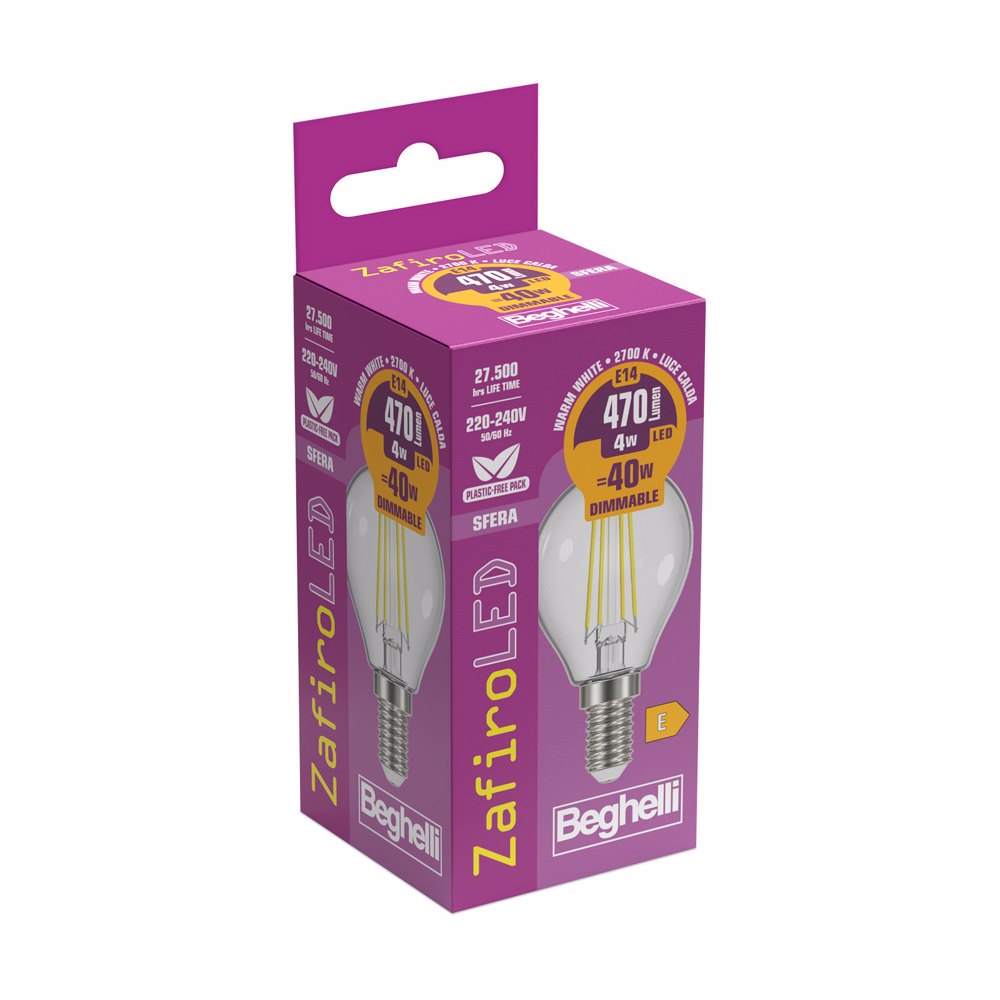 Sfera Zafiro LED Dimmerabile 56182 4W E14 2700K