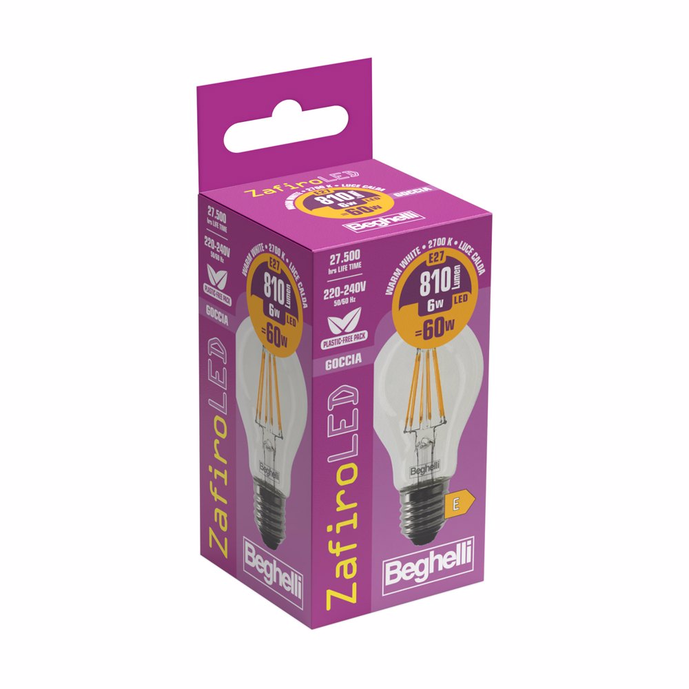 Goccia Zafiro LED 56401 810LM 6W E27 2700K