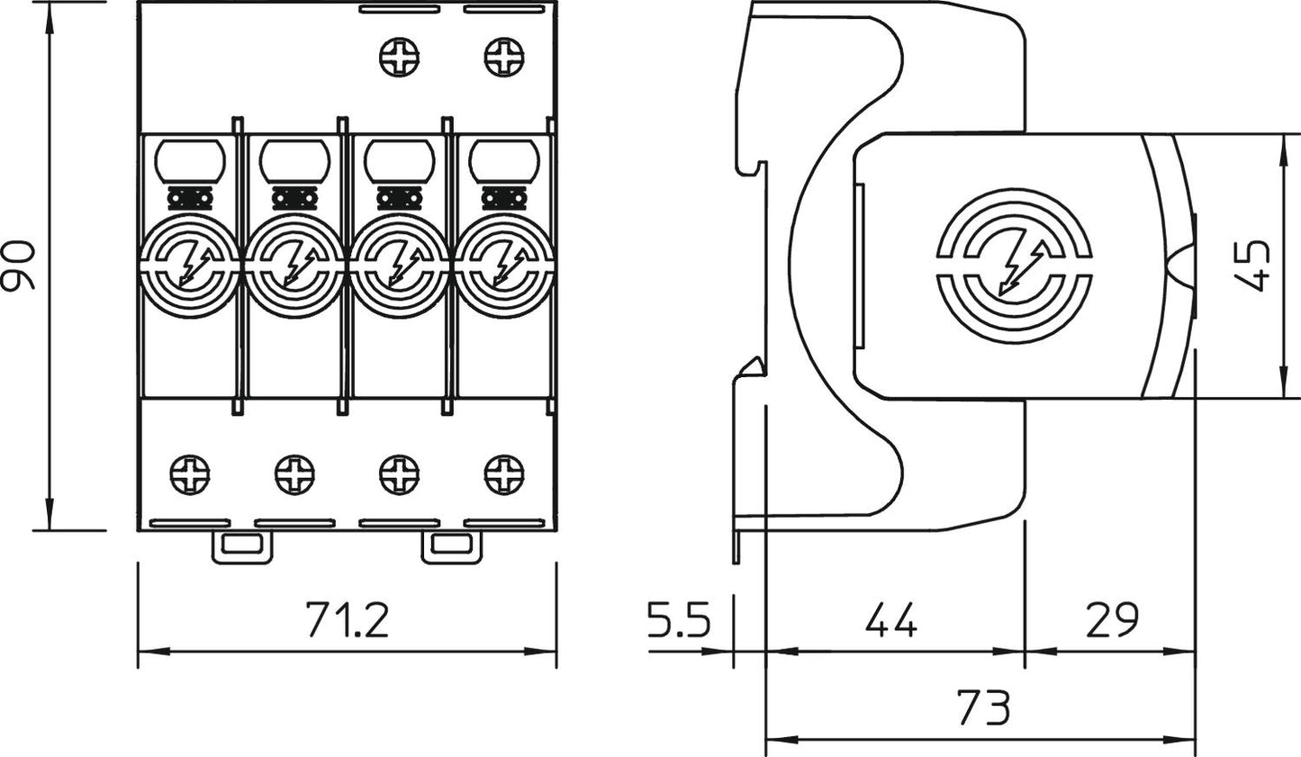Descarregador Sobretensões V20, 3P + NPE 280V Obo Bettermann