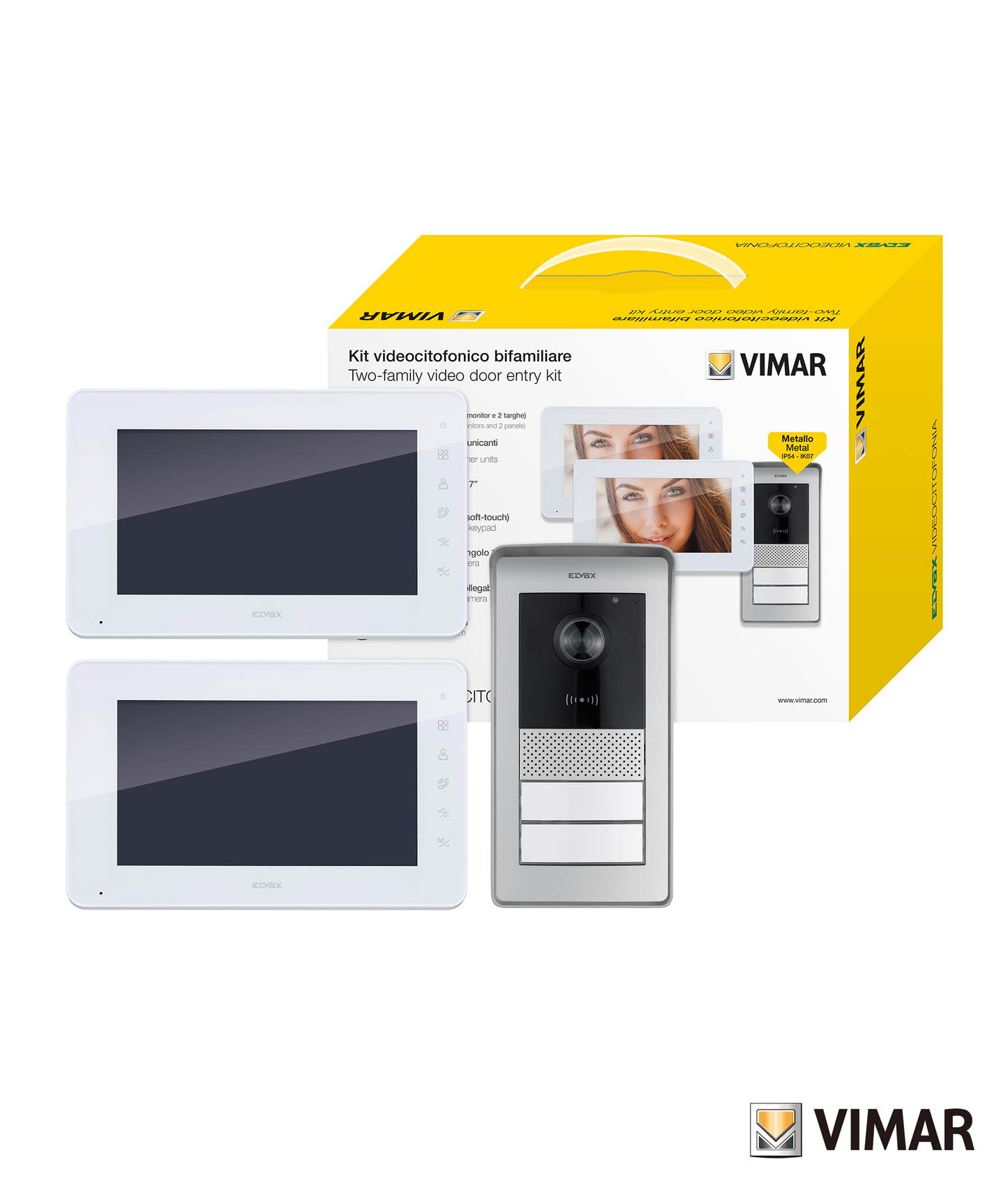 Kit Videoporteiro Bifamiliar c/Monitor 7" Elvox K42931