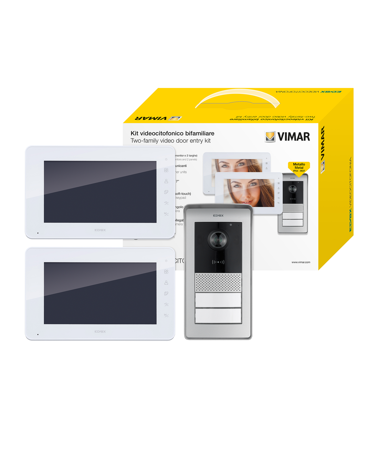 Kit Videoporteiro Bifamiliar c/Monitor 7" Elvox K42931