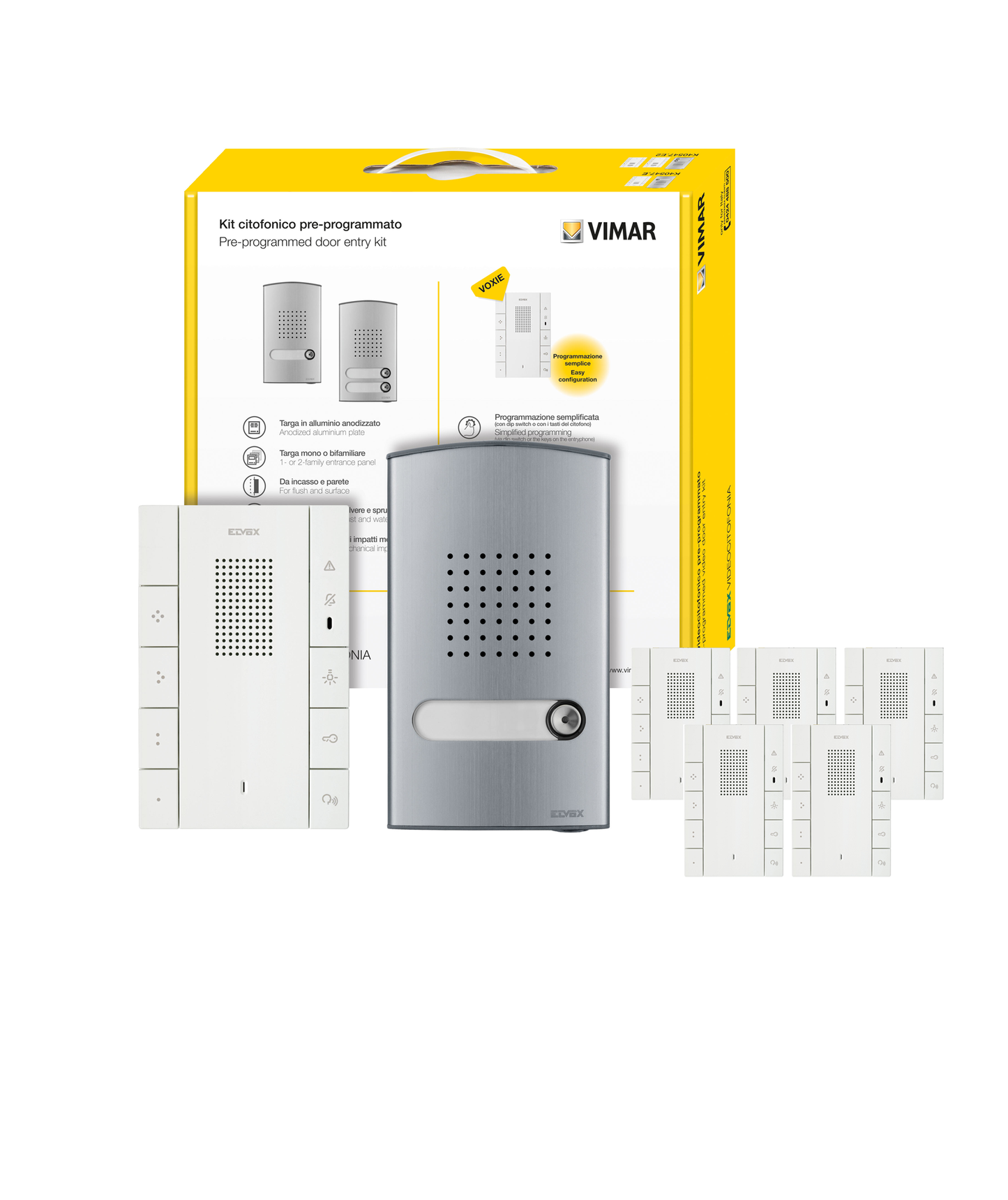 Kit Áudio Porteiro Voxie para 6 Habitações Elvox K40547VOX06