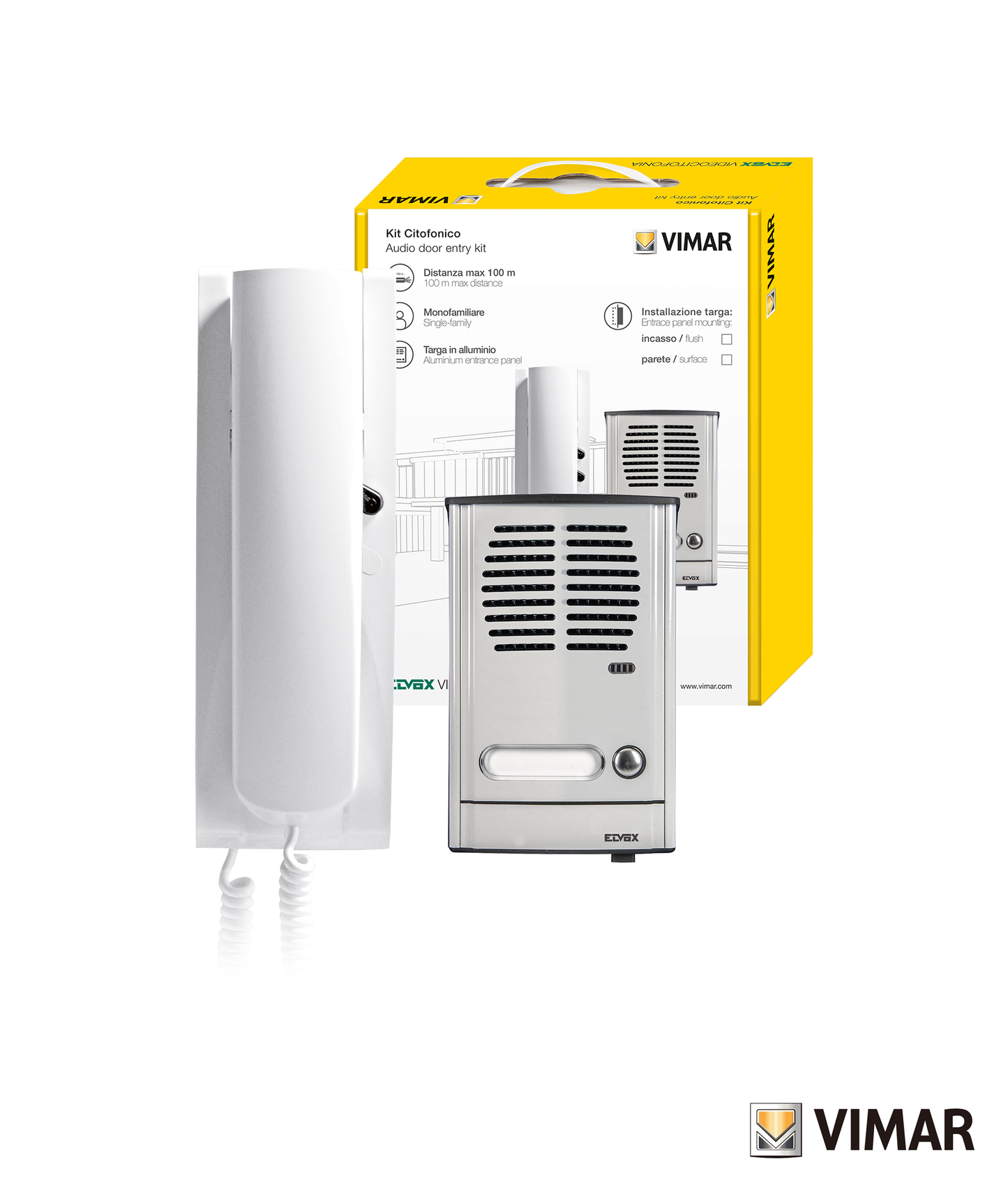 Kit Intercomunicador Unifamiliar Saliente Elvox 884G