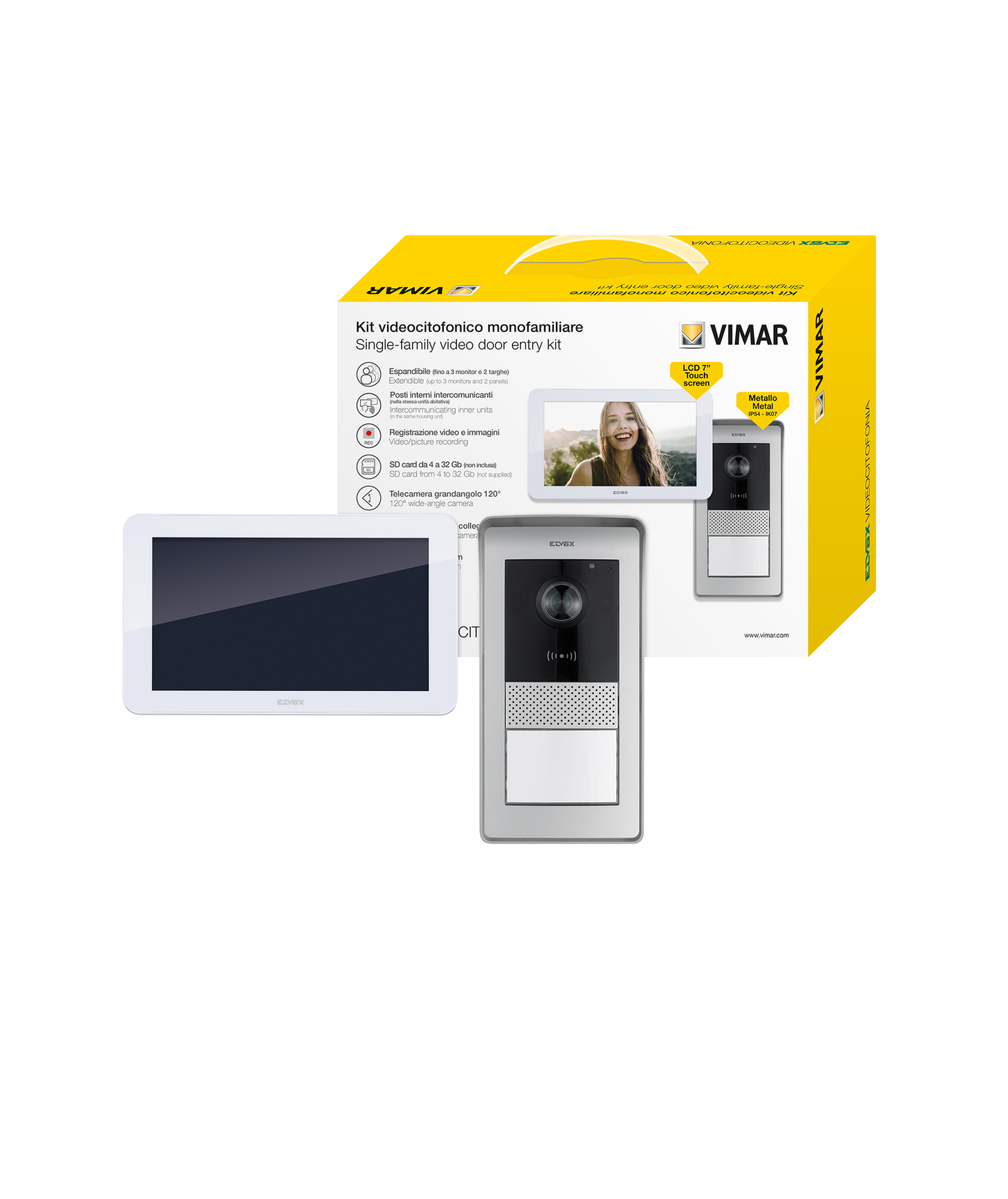 Kit Videoporteiro Unifamiliar c/Monitor Táctil 7'' Elvox K42935