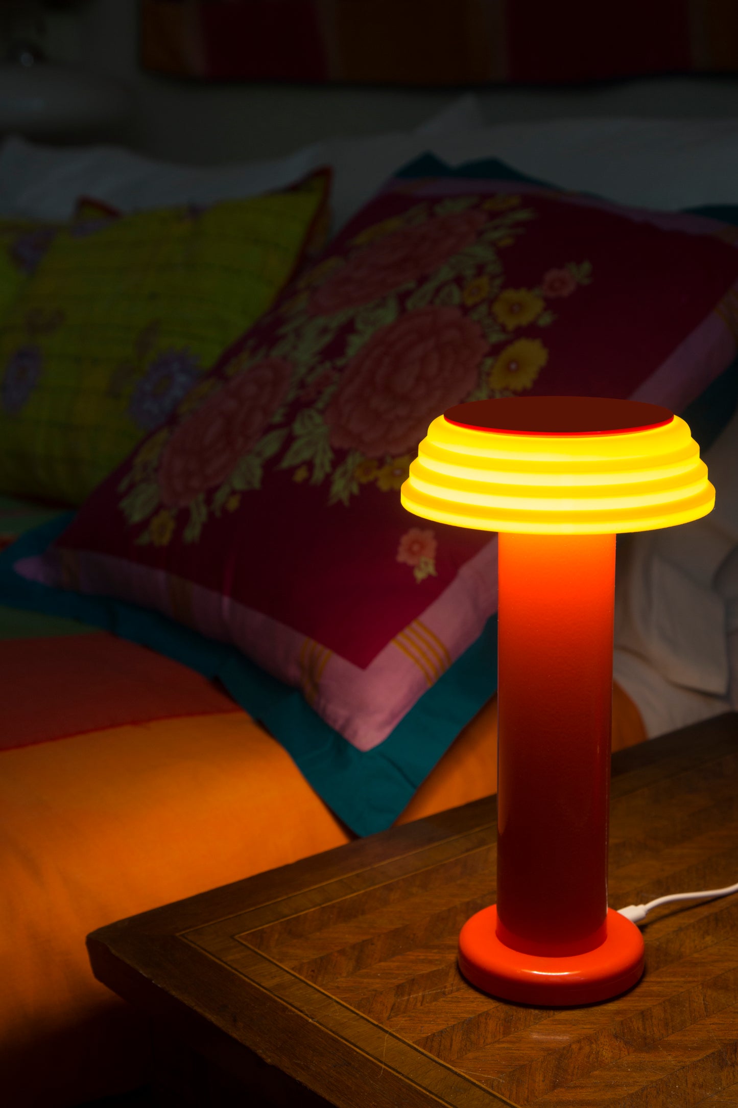 Candeeiro de Silicone sem Fios LED 3W Vermelho e Amarelo