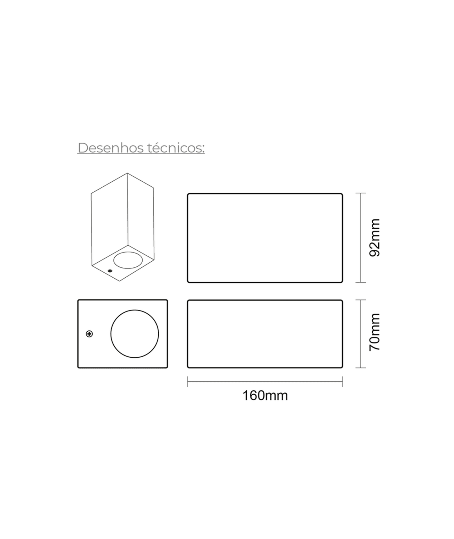 Aplique de Parede Bidirecional Duobox 2xGU10