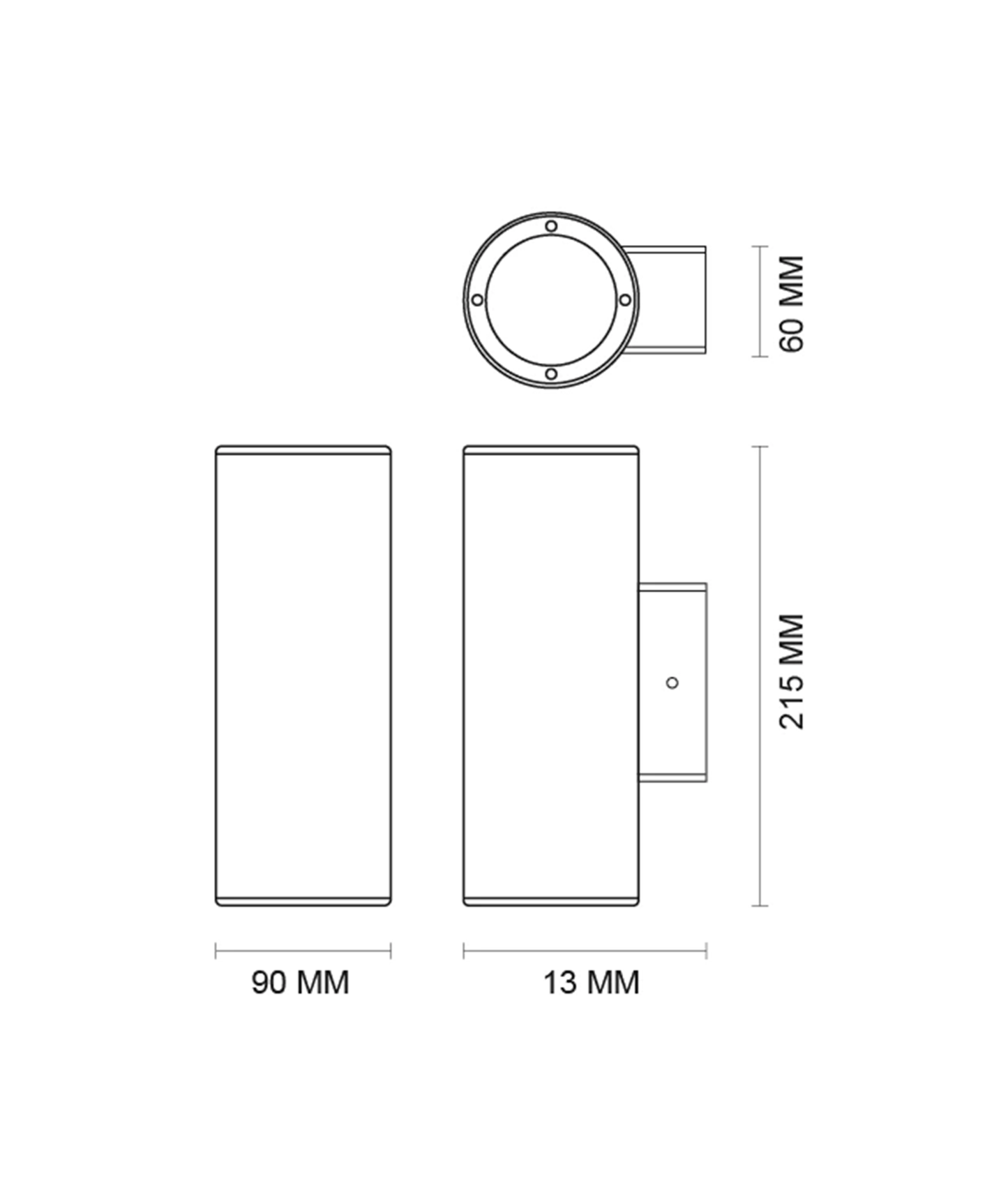 Aplique de Parede Bidirecional Zoa 2xGU10