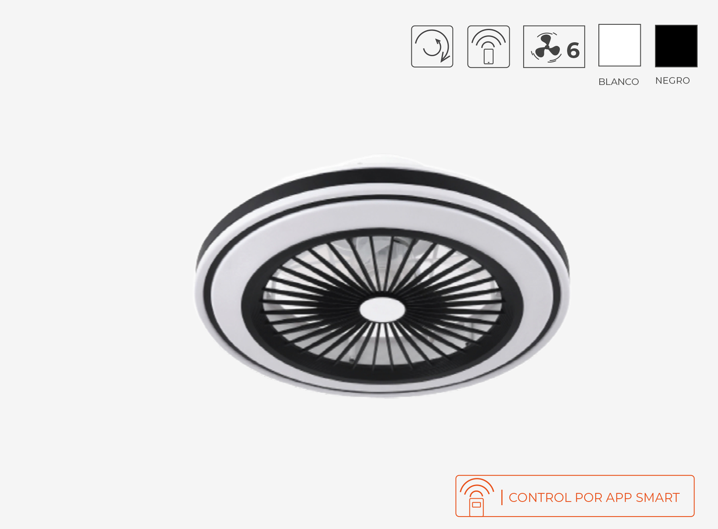 Ventilador LED Siroco 40W 4800LM & CCT ajustável