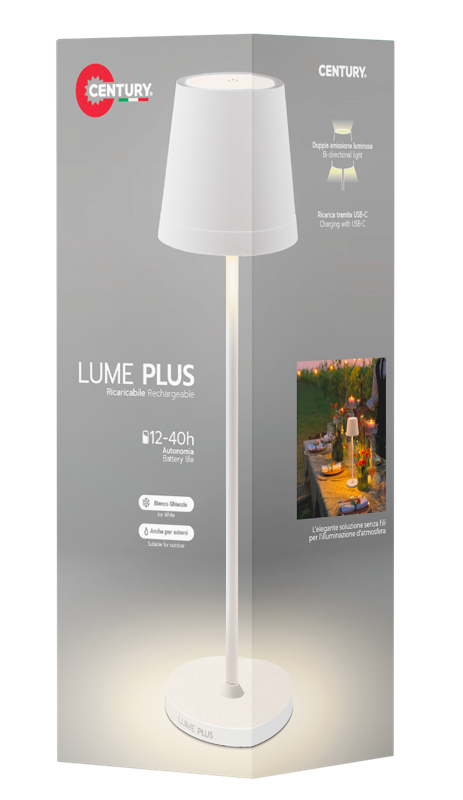 Lume Plus | Candeeiro de Mesa sem Fios LED 2,2W 190lm 2700K Branco