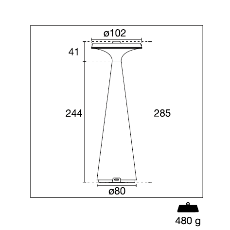 Opera | Candeeiro de Mesa sem Fios LED 1,9W 130lm 2700K Dourado (base de carregamento incluída)