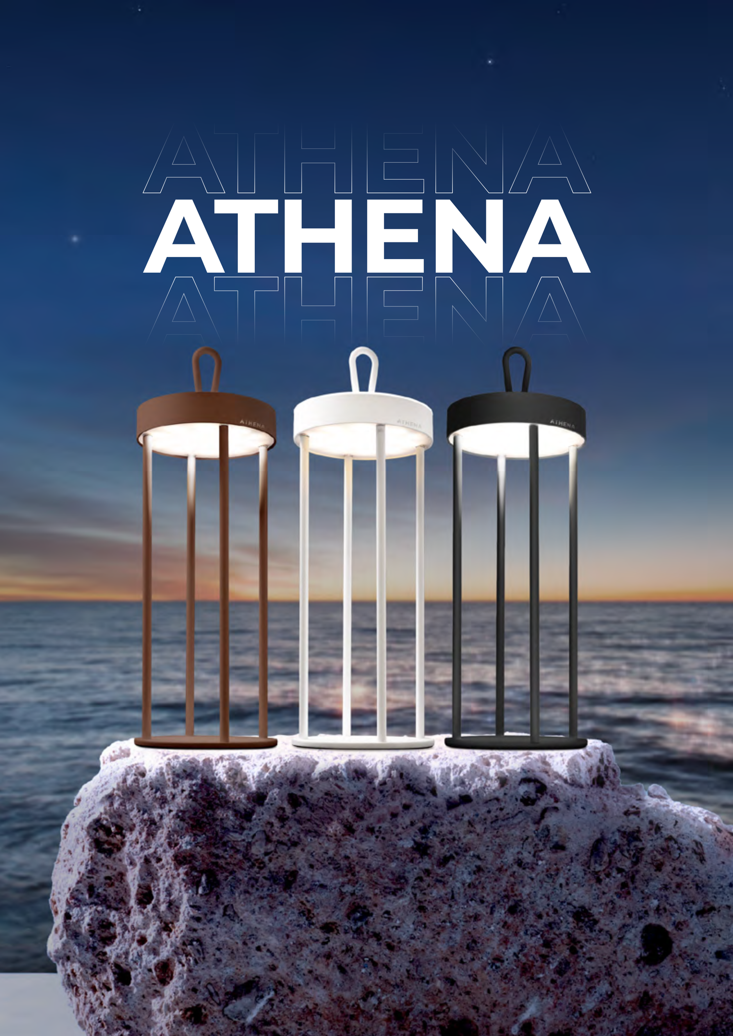 Athena | Candeeiro de Mesa ou Tecto sem Fios LED 3W 140lm 3000K Preto
