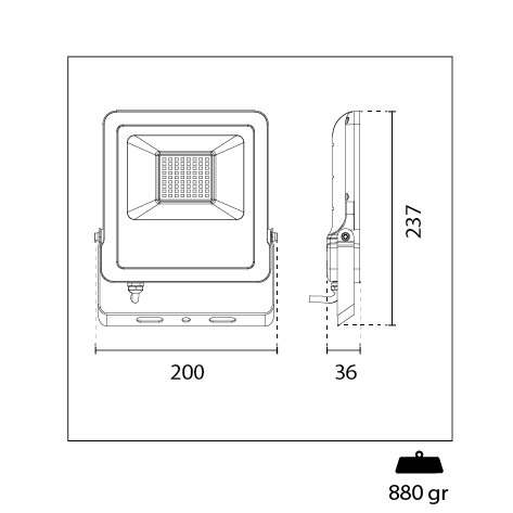 Projector Rainbow LED RGBW 50W (com Comando)