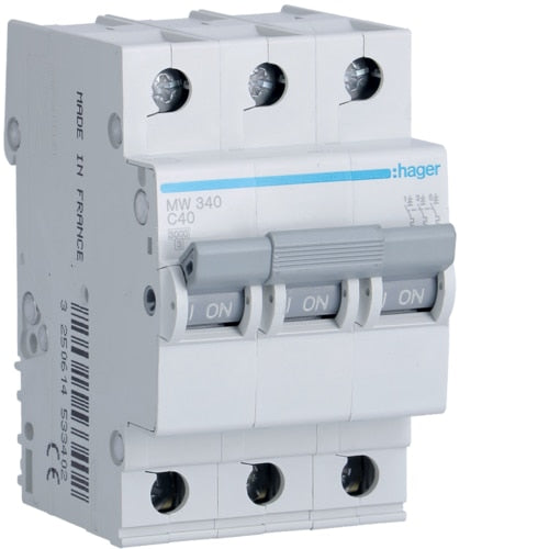 Disjuntor 3P 40A C 3kA 3 Módulos