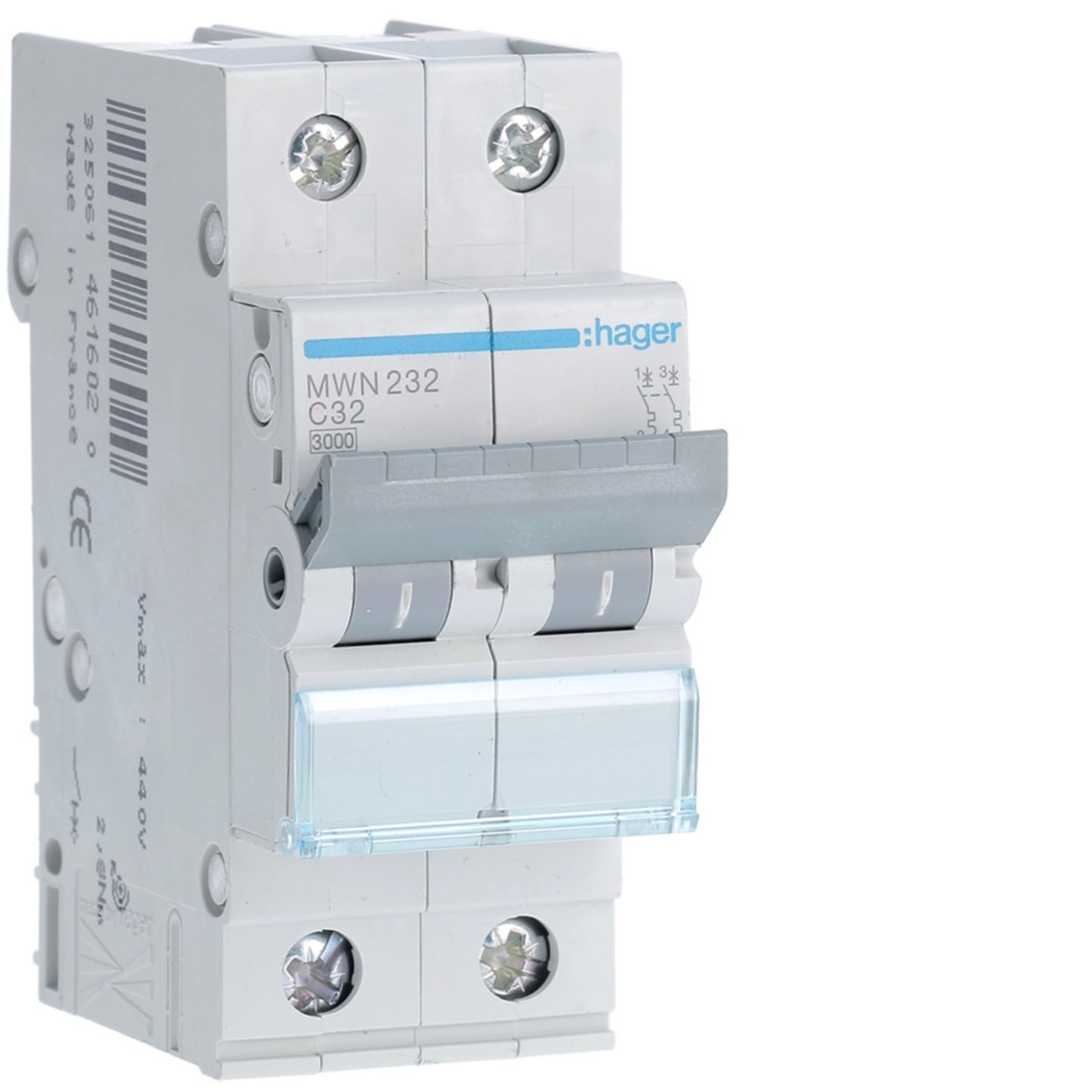 Disjuntor 2P 32A C 3kA 2 Módulos