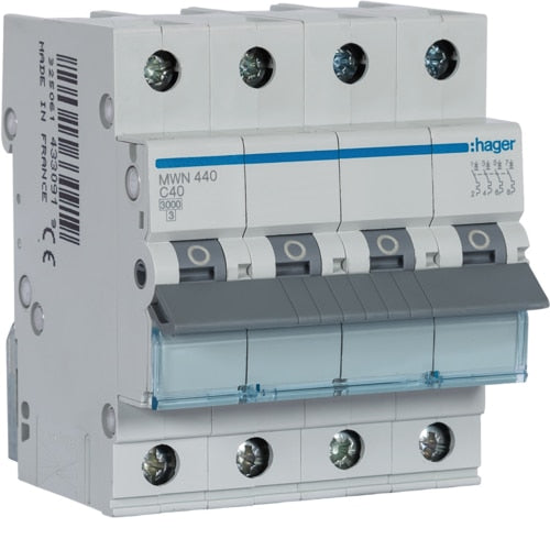 Disjuntor 4P 40A C 3kA 4 Módulos