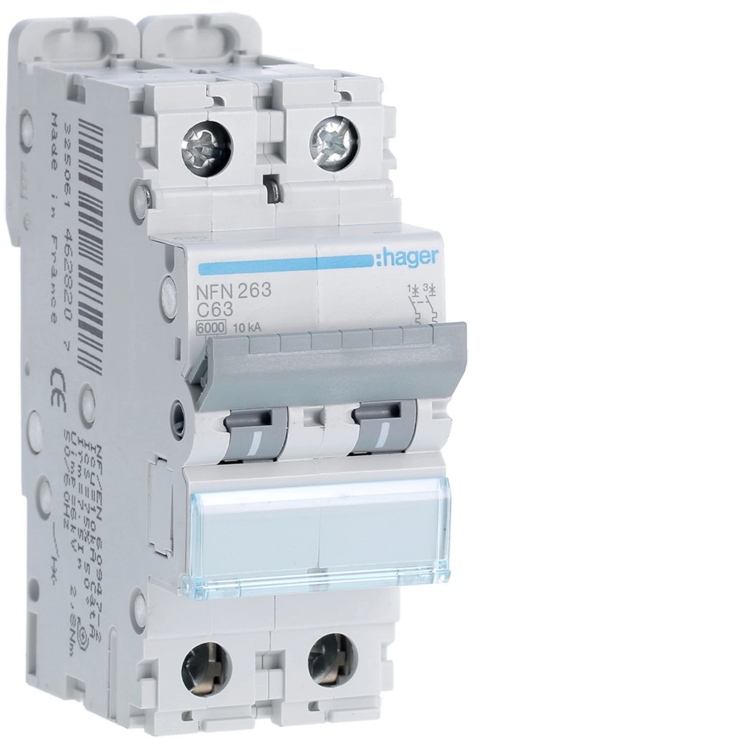 Disjuntor 2P 63A C 6/10kA 2 Módulos