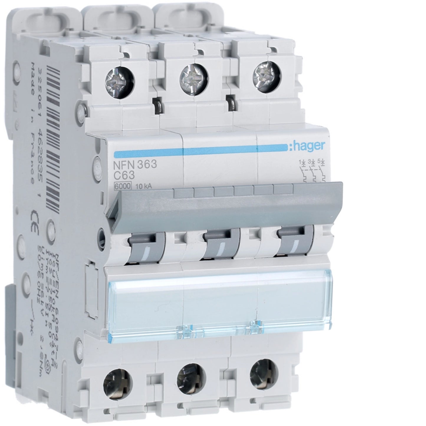 Disjuntor 3P 63A C 6/10kA 3 Módulos