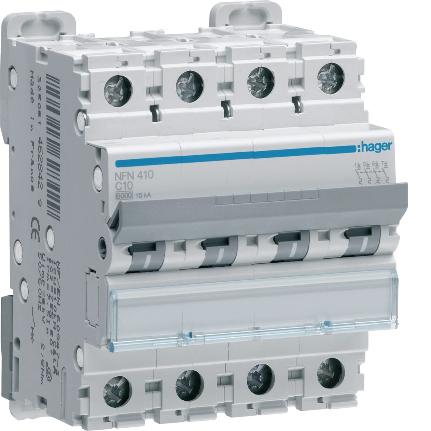 Disjuntor 4P 10A C 6/10kA 4 Módulos