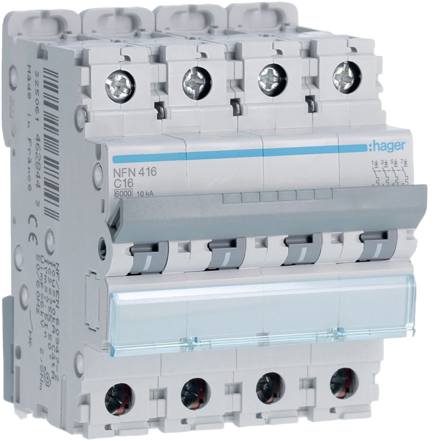 Disjuntor 4P 16A C 6/10kA 4 Módulos