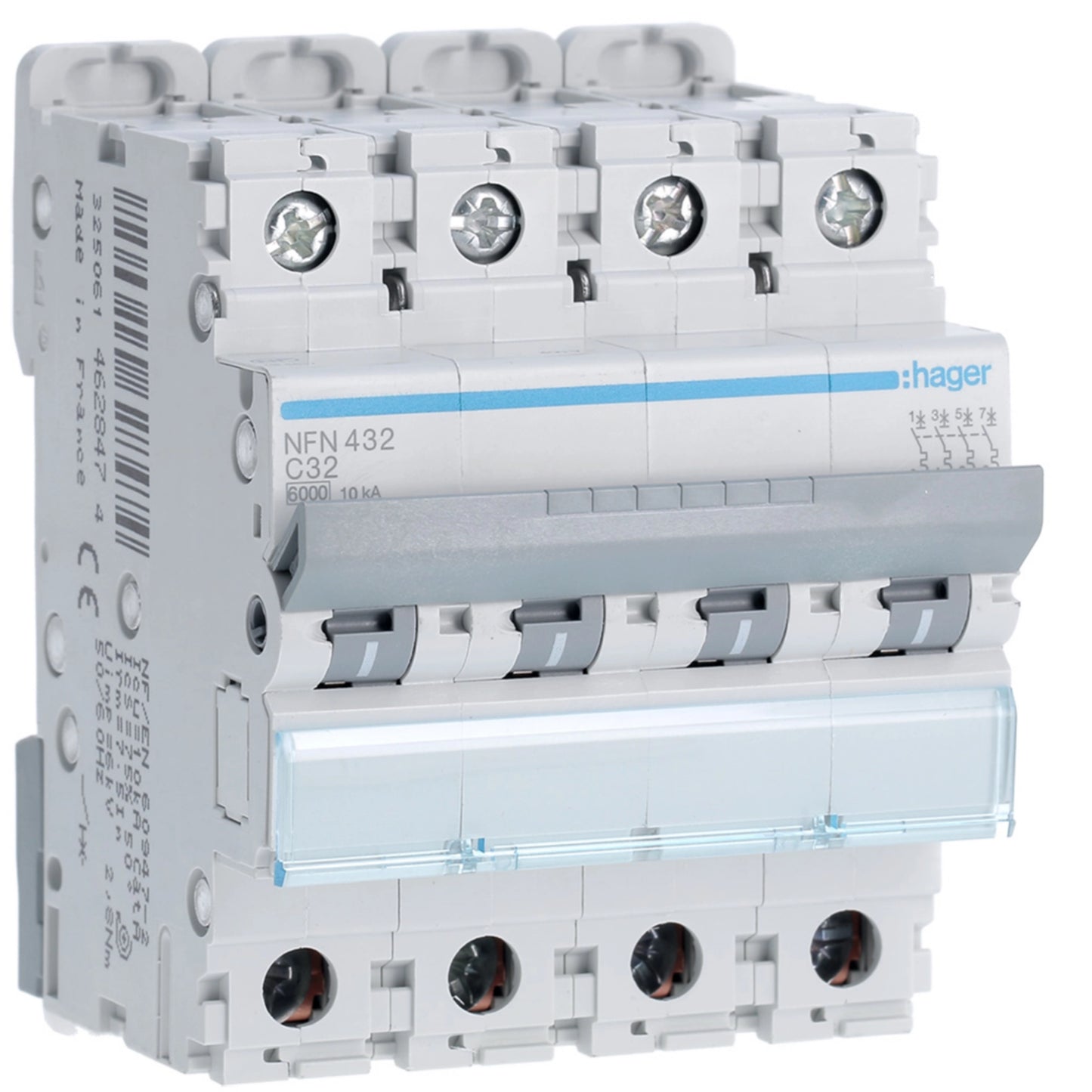 Disjuntor 4P 32A C 6/10kA 4 Módulos
