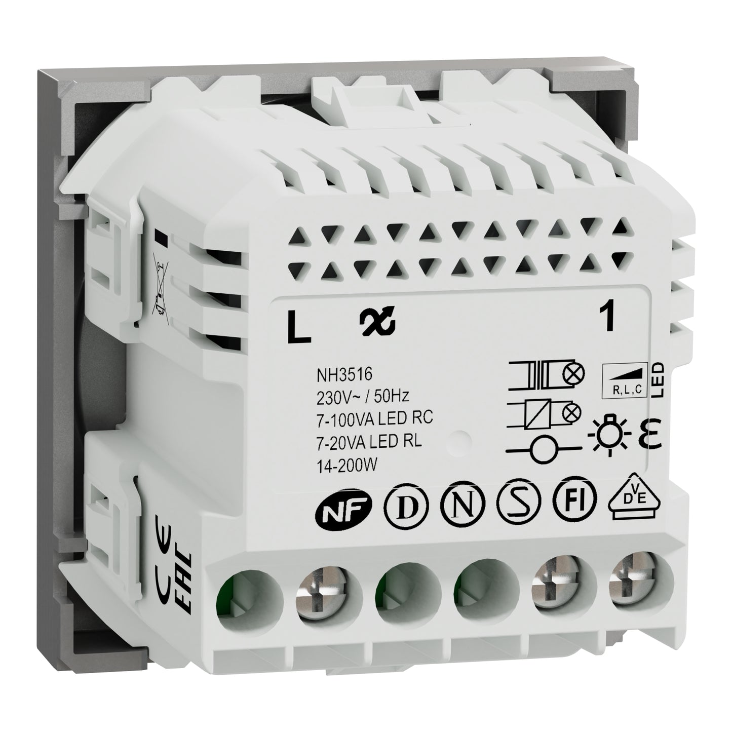 Regulador de Luz Rotativo Nova Unica Wiser Alumínio