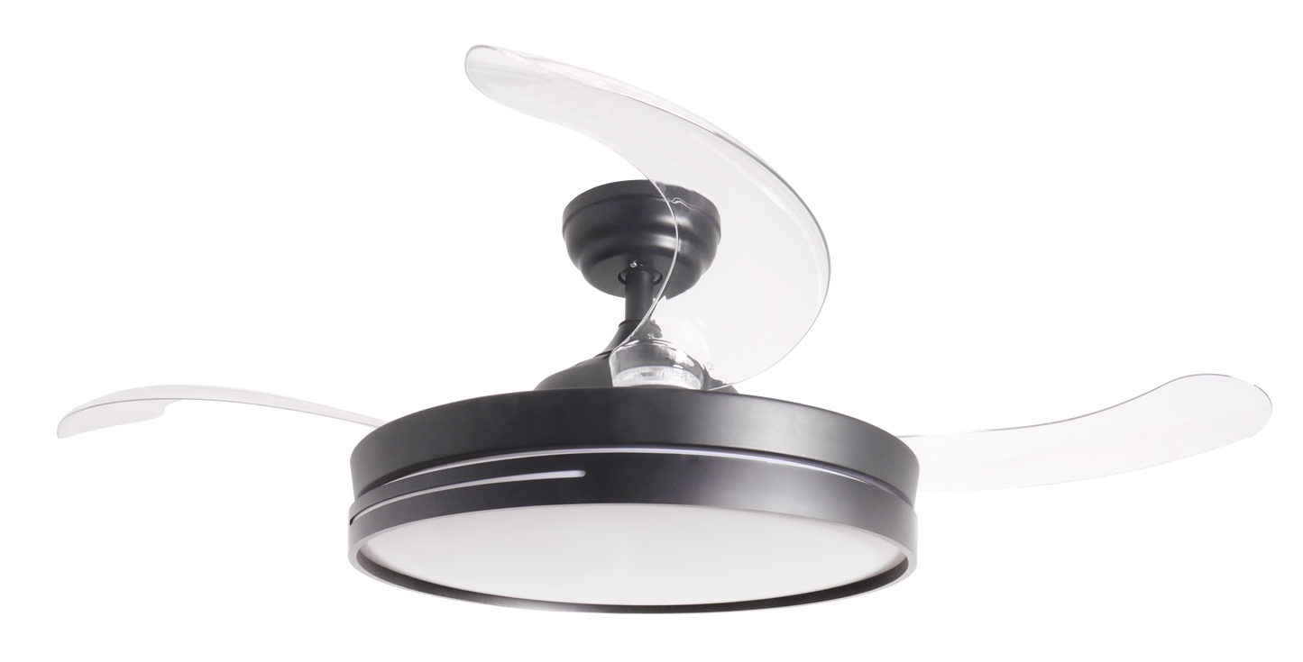 Ventilador LED Sureste B 36W 4100LM & CCT ajustável (Branco/Preto)
