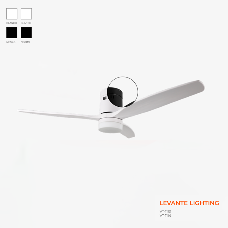 Ventilador LED Levante 18W 2190LM & CCT ajustável (Branco/Preto)