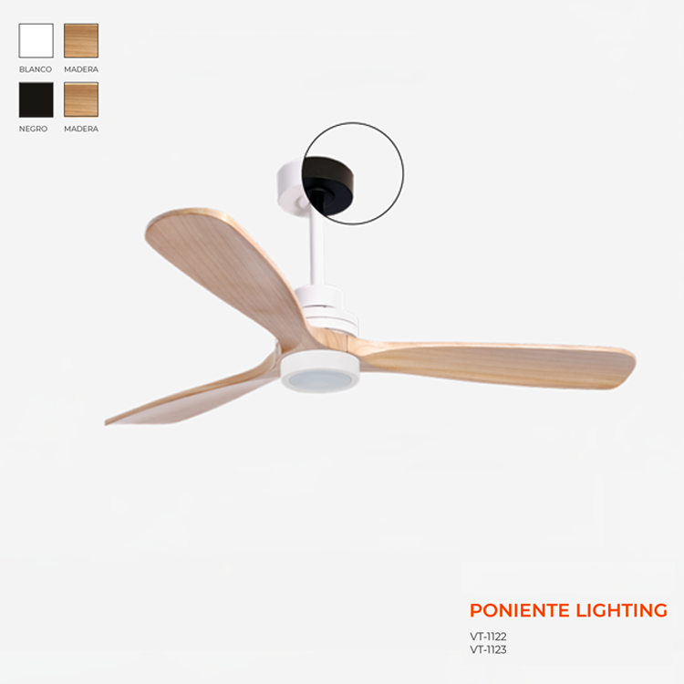Ventilador LED Poniente 18W 2190LM & CCT ajustável (Branco/Preto)
