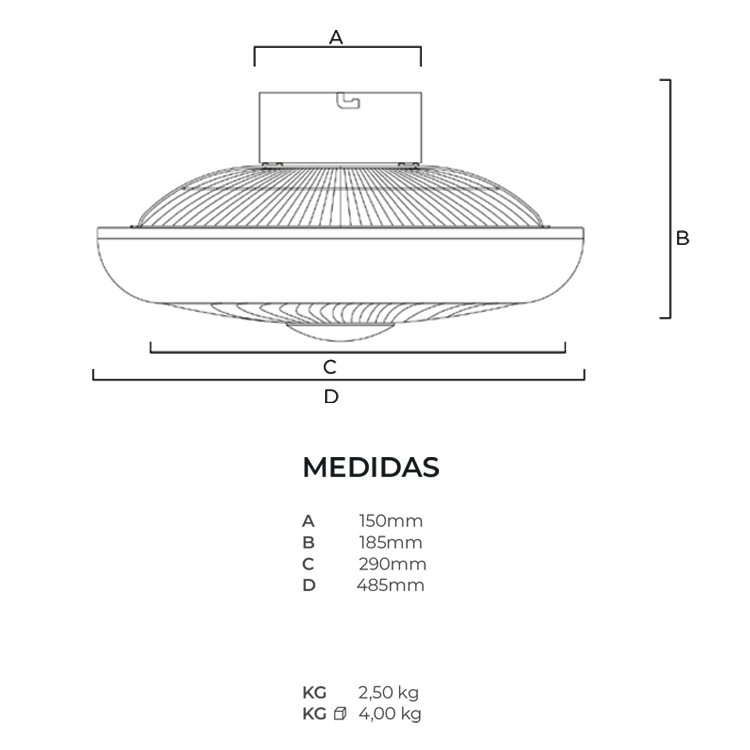 Ventilador LED Siroco 40W 4800LM & CCT ajustável