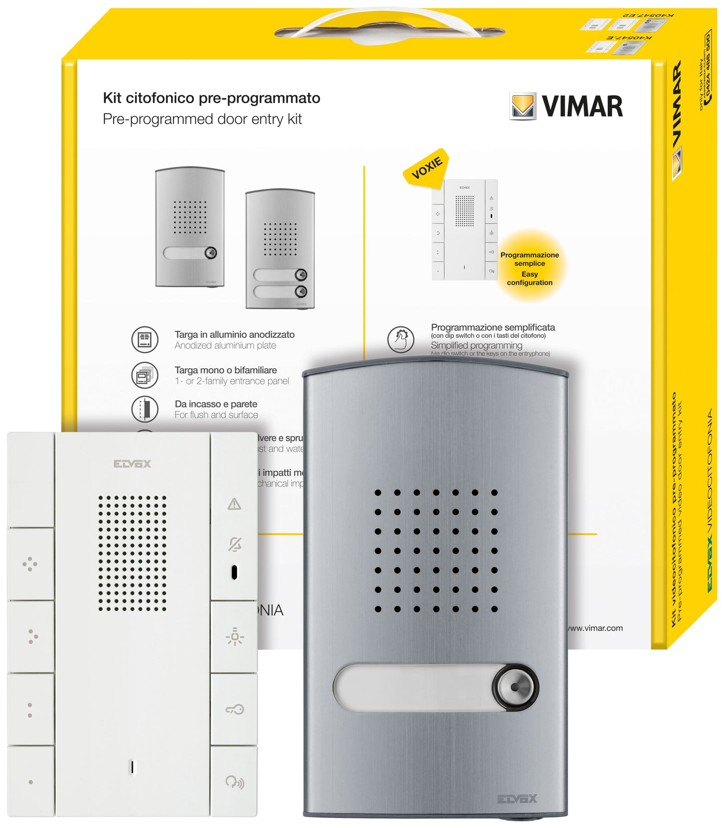 Kit Áudio Porteiro Voxie para 4 Habitações Elvox K40547VOX04