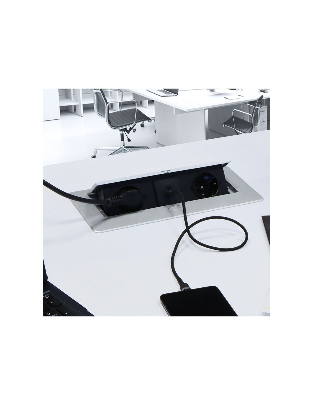 Kombi Box USB com Cabo 3m Alumínio