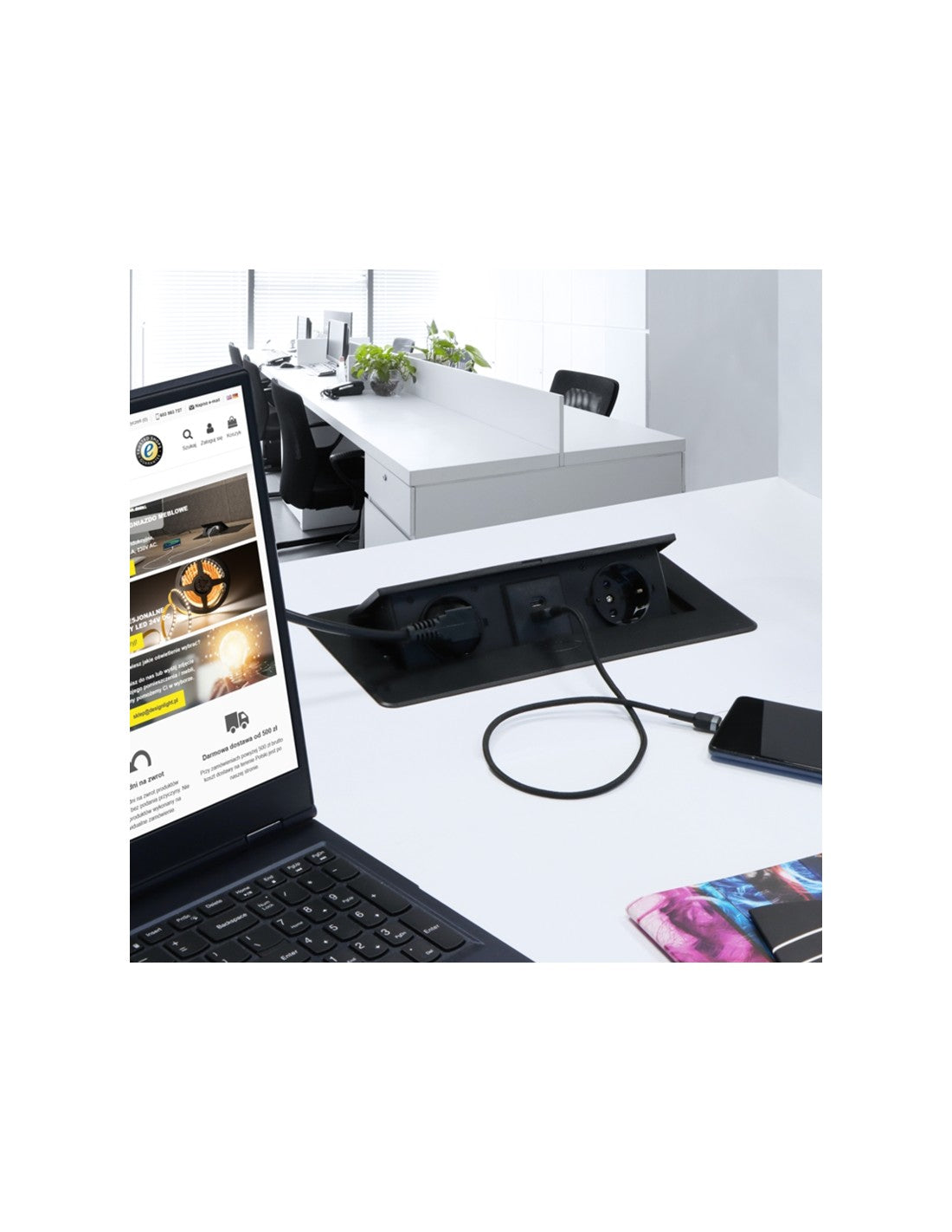 Kombi Box USB com Cabo 3m Preto