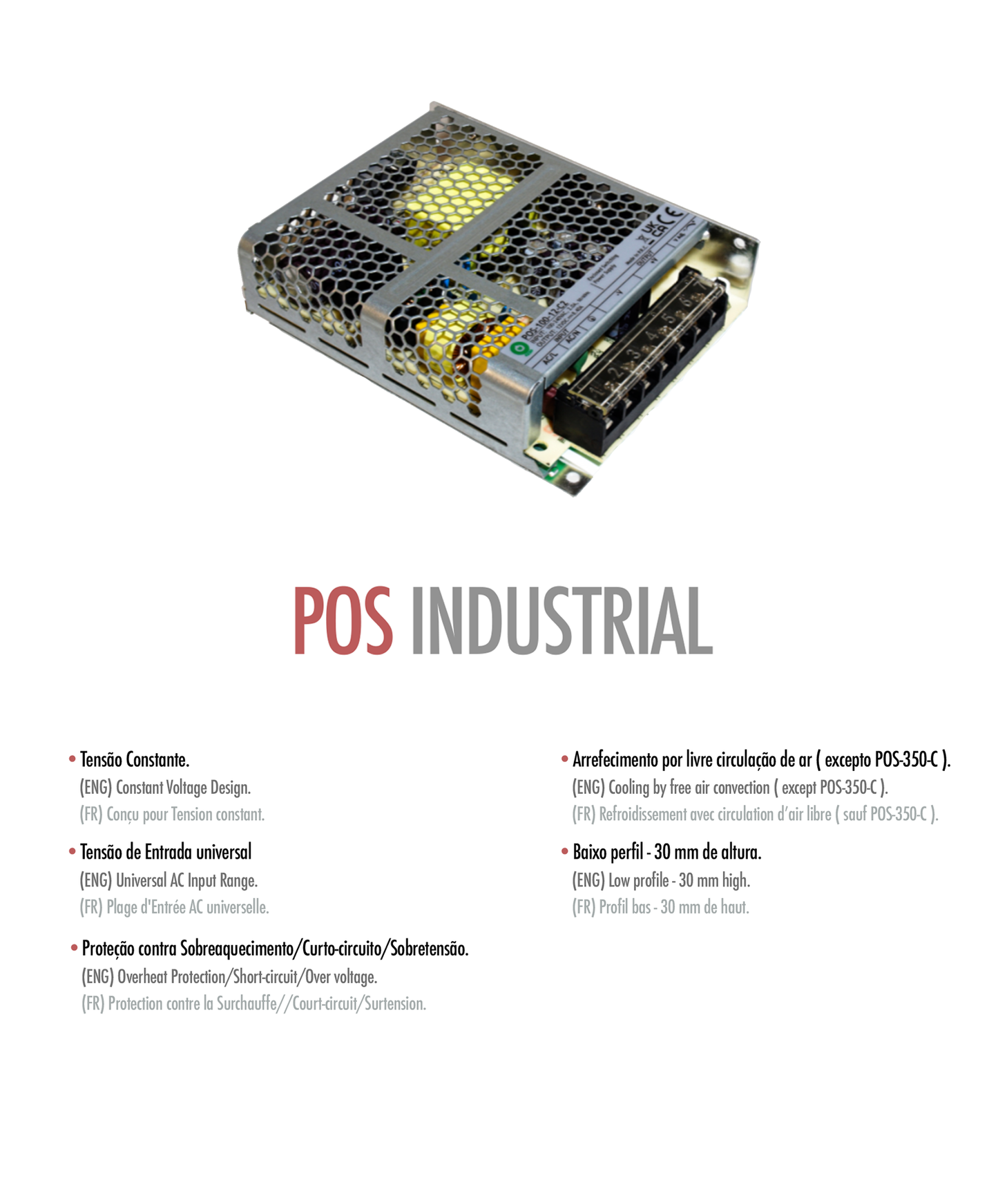 Fonte de Alimentação POS INDUSTRIAL - 12V