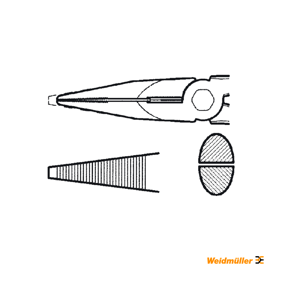 Alicate de Pontas Longas Semi-Redondas FRZ S 200 Red-Line