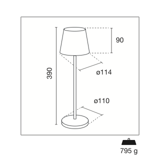 Lume Plus | Candeeiro de Mesa sem Fios LED 2,2W 190lm 2700K Branco