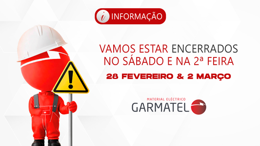 ⚠️ Encerramos dia 28 Fevereiro & 2 Março
