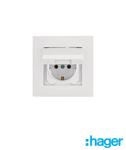 Lumina Intense - Tomada Schuko com Tampa + Quadro Branco