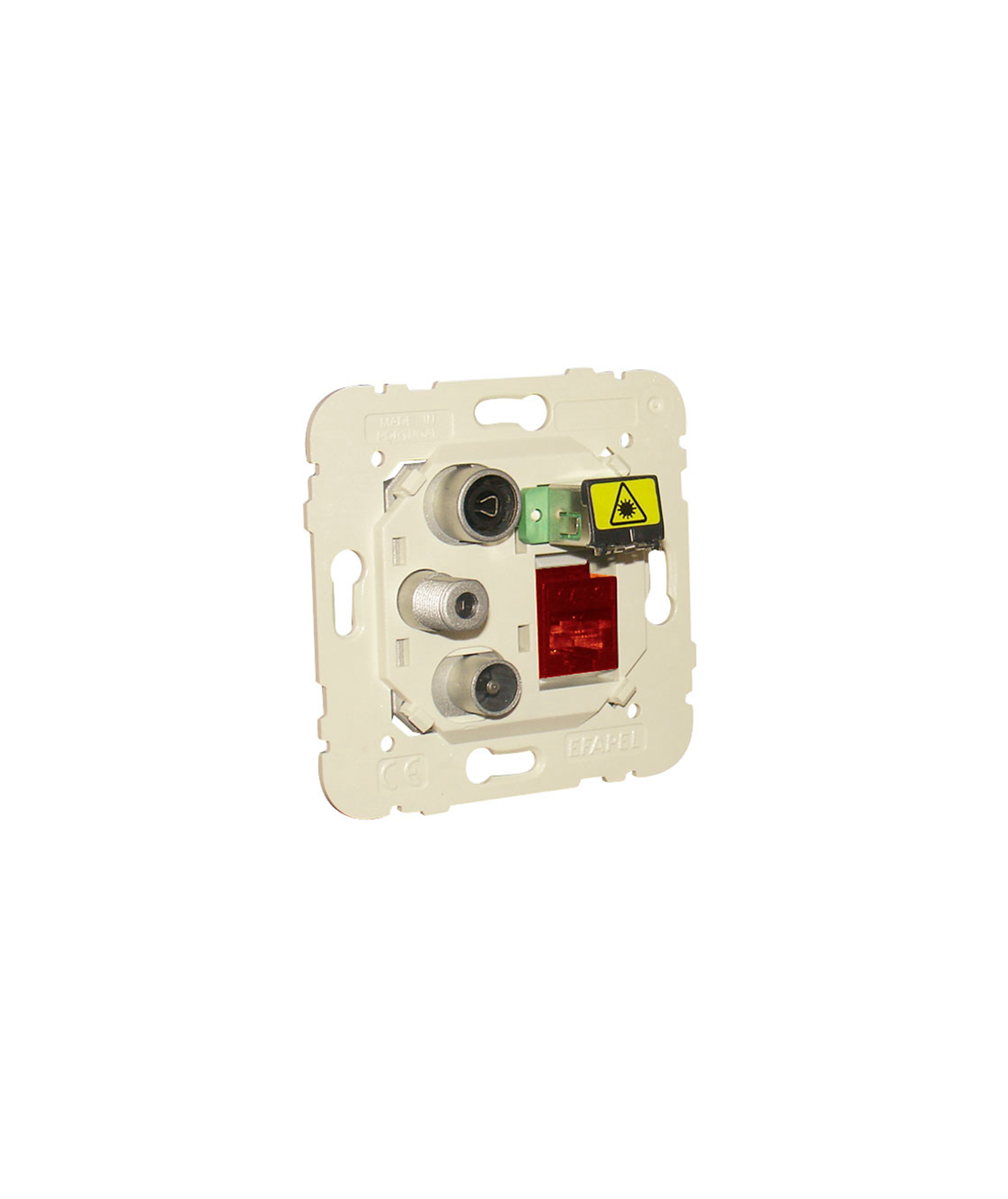 Tomada Mista R - TV - SAT - RJ45 Cat. 6 UTP - FO SC-APC Estrela