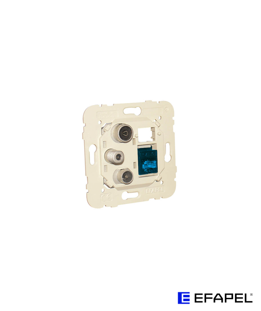 Tomada Mista R - TV - SAT - RJ45 Cat. 6A UTP Estrela