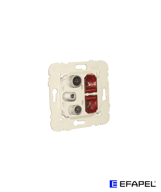 Tomada Mista R - TV - SAT - 2 x RJ45 Cat. 6 UTP Estrela